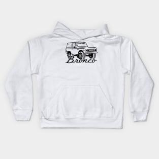 1966-1977 Ford Bronco Black Print w/tires Kids Hoodie